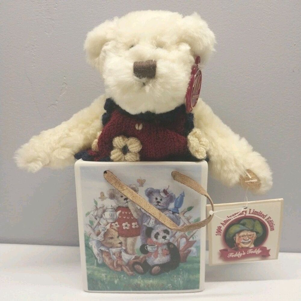 Dandee 100th Anniversary Teddy Bear Limited Edition Plush & Ceramic Tote w Tag